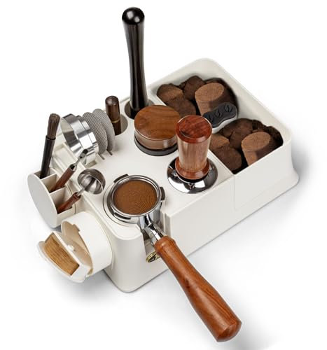 Guolich Station de tamper, en ABS, pour porte-filtre de 51 à 58 mm, pour machine à café à expresso, accessoires Barista, porte-tamper à café, station Barista (blanc)