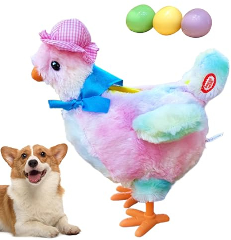 Interaktives Hundespielzeug | Elektrisches Legehennen Musik Hundespielzeug | Ei Huhn Interaktiver Futterspender Lustiges Haustierzubehör für Kleintiere, Langeweile & Hund
