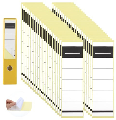 19x5,4cm Ordnerrücken Selbstklebend Set 50 Stück Ordner Etiketten Aktenordner Selbstklebende Aufkleber Rücken Weiß Rückenschilder für Archivierung Büro Bibliothek 8 cm Breit Ordner