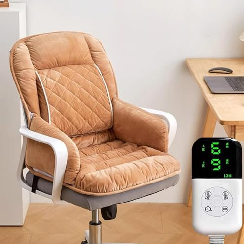 Cuscini da Sedia da Ufficio, Cuscino del Sedile Riscaldato per Sedia da Ufficio con Controllo della Temperatura e Timer, Cuscino del Sedile con Supporto alla Schiena