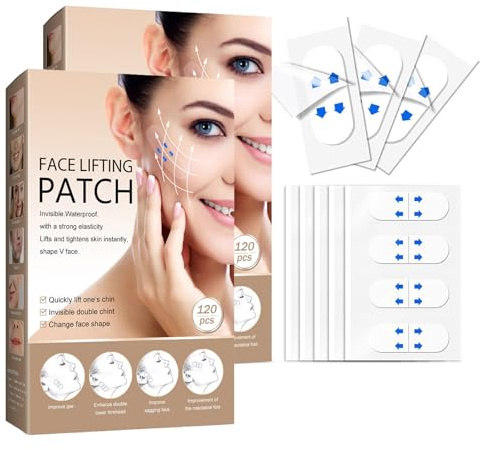 240 Stück Face Lifting Tape, Unsichtbares Face Tape Lifting Gesicht, Anti Falten Pflaster & Schlupflider Tapes, V-Line Facelifting Aufkleber gegen Doppelkinn, Zornesfalte Pflaster gegen Schlaffe Haut