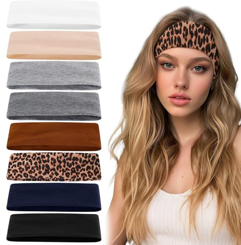 ASDIIT 8PCS Workout Haarband Damen,Sport Stirnband Damen Herren,Sportstirnband für Gym