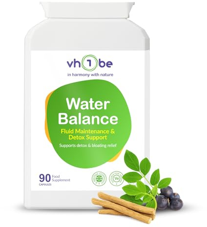 Water Balance Complex – Water Retention & Lymphatic Support Supplement for Men & Women | Herbal Cleanse, Detox, Debloat & Fluid Balance | Dandelion Root & Lymph System Support | UK Made
