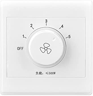 220V 86 Type Universal Adjustment Ceiling Fan Speed Control Switch Wall Button Dimmer Switch Five Gears Speed Adjuster Fan Globe Replacement Cleaner Duster-with Telescoping Pole Fixture High Extension