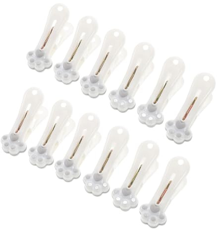 Mollette per Bucato a Zampa di Gatto, 12 Pezzi Plastico | Formato Medio da 12pezzi, Presa Forte, Design senza Segni, Uso Multifunzione per Lavanderia e Storage