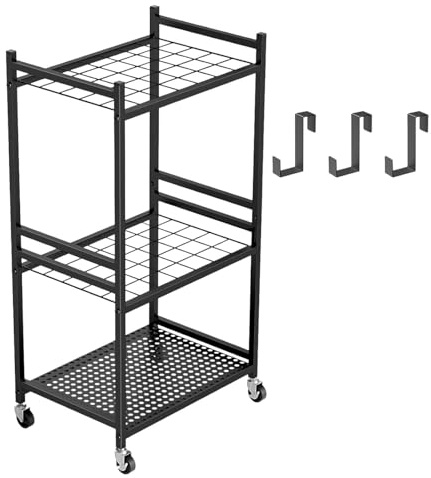 KiBcsLic Carrello Porta Attrezzi da Giardino con 4 Ruote, Installazione Rapida, 16,5x11,8x31,5 Pollici