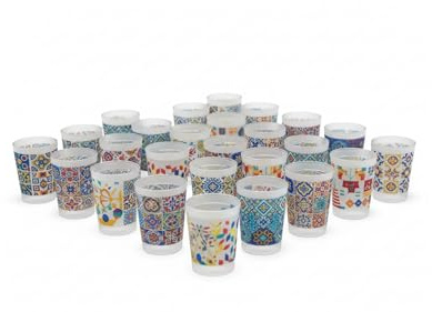 SOUVENIRS FACTORY Set de 24 Chupitos de Cristal Esmerilado (Frosted) Personalizados - Vaso de Shot para Boda, Despedida de Soltero, Cumpleaños y Eventos - Regalo Original con tu Texto/Logo