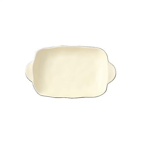 DTACBNEUZ piatto fondo Anfora in ceramica Piatto da pranzo di verdure dessert Materiale for la casa irregolare frutta pane pasticceria forno Stoviglie(Bianco)