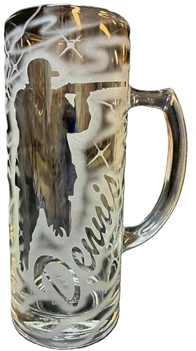Bierkrug 0,3 l mit Gravur Jagt Jäger Logo und Name personalisiert Glas Krug Bierglas Bierseidel Glaskrug individuell Geschenk Waidmann Jagd