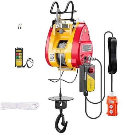 Polipasto Cabrestante Eléctrico Polipasto Alzamiento Eléctrico 2 En 1 1100 Libras 1800W Cabrestante Eléctrico Portátil Con Cable/inalámbrico Altura De Elevación De 98 Pies(660lbs)