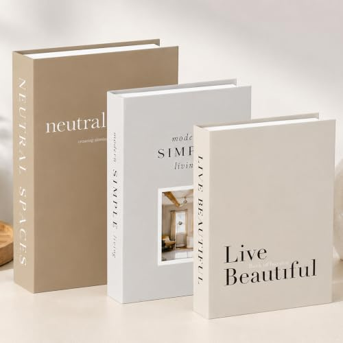 SIMIAOchen 3PCS Decorative Books Fake Book Set