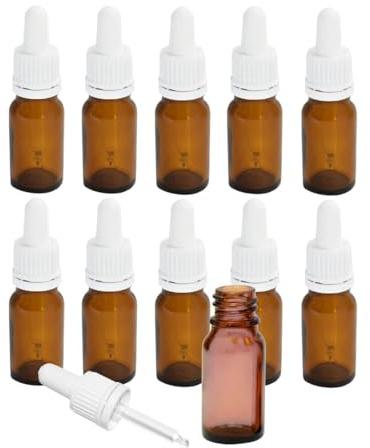 MV-Versand 10 x 10ml Pipettenflaschen | Apothekerflaschen aus UV-Schutz Glas | Medizinflaschen | Braunglas mit Glaspipette
