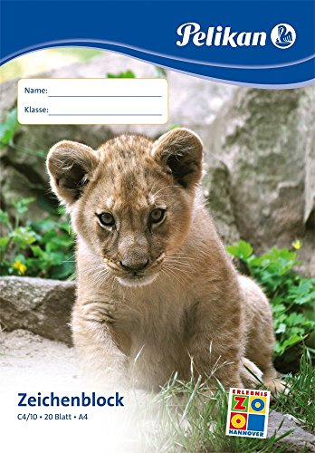 Pelikan 224824 2X Zeichenblock, A4, 20 Blatt, Deckblatt mit Tiermotiven (2, DIN A4 | 20 Blatt)
