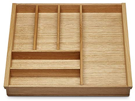 Orga-Box III EICHE Besteckeinsatz 473 x 497 mm mit 6 Fächer | für 60er Schublade für Nobilia ab August 2012 Holz-Küchenorganizer