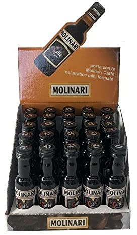 MOLINARI LIQUORE SAMBUCA AL CAFFE 25 BOTTIGLIETTE MIGNON MINIATURE 3 CL