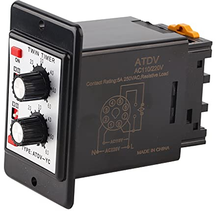 On Off Relé de Temporizador Doble Perilla de Control de Tiempo de relé YC 6S-60M(AC(110/220v))