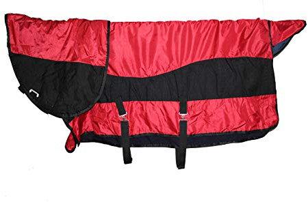 Stallwaren Pferdedecken Mit Hals Zum Schutz Vor Kälte Und Wind, Rot(Size:145cm)