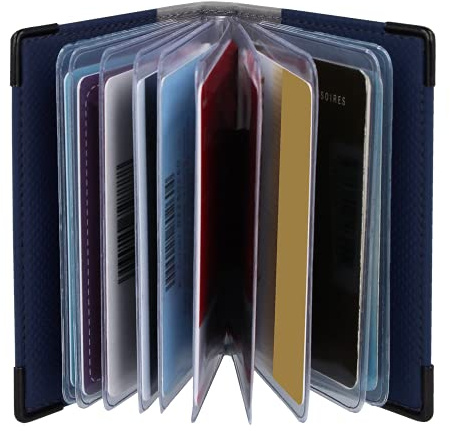 Color Pop Etui Cartes Couleur Motif Bleu Marine - Fabrication française – en PVC - Cartes de crédit, fidélité, Visite - Toutes Cartes au Format Cartes de crédit - 12 Cartes – 10,5 x 7 cm