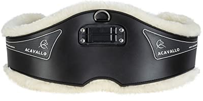 Acavallo Langgurt Anatomic PVC+Gel mit Eco-Wolle, Farbe:schwarz, Länge:125