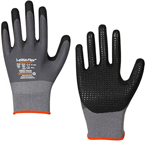 LeiKaFlex 12 Paar RL 1467 Feinstrick-Handschuh mit Nitril - Foam-Beschichtung + Noppen (8)