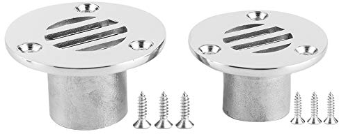 BORDSTRACT Drenaje de Piso de Cubierta Accesorios de Hardware de Drenaje de Piso Cuadrado de Acero Inoxidable con Tornillo de Montaje de 3 Piezas para Uso en Barcos de Pesca y Yates(25mm)