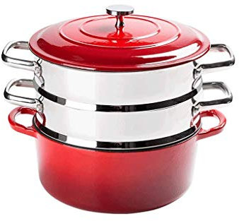 REJOON Vaporiera for Alimenti, piroscafo for Verdure, cestelli impilabili a Due Livelli con Timer, Riscaldamento in Acciaio Inossidabile (Color : B)
