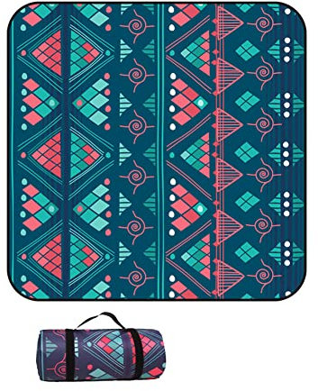 DOTBUY-SHOP Boho Picknickdecke Wasserdicht, Campingdecke Stranddecke Maschinenwaschbar Faltbar Picknickmatte, für Outdoor Strand, Campen, Wandern und Ausflüge (Form,300x200cm)