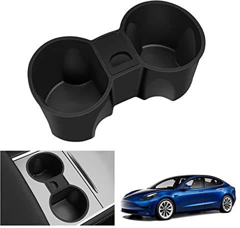 GAFAT Tesla Model 3 2021-2023/ Model Y 2021-2024 Porte-Gobelet, Model 3 Model Y 2023 Support pour Boisson en Gel de Silice Tapis, Tesla Model Y 2024 Accessoires [Pas pour Model 3 2024+]
