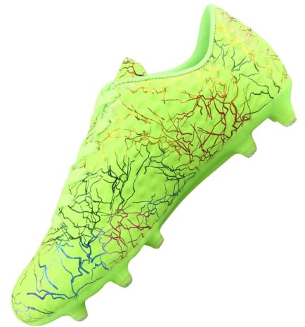 Vizari FG Fotbollsskor barn med kilar | unisex fotbollsskor pojkar flickor | Outdoor Soccer Cleats Turf, fotbollsstövlar för träning och matchning, storlek 25–38, Grön, 34 EU