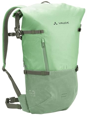 VAUDE Cityrucksack CityGo II 23 Liter Mint, wasserdichter Rucksack Damen & Herren, leichter Daypack für Städtetrips mit Laptop-Fach, Rolltop Rucksack ideal für den urbanen Alltag