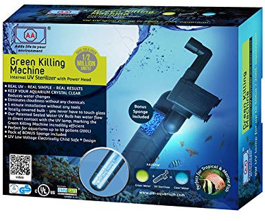 Green Killing Machine Purificateur UVC pour Aquarium (GKM) | Filtre UV | Pompe incluse | Pas de filtre extérieur nécessaire | Stérilisateur pour réduire les germes | Purificateur d'eau et destructeur