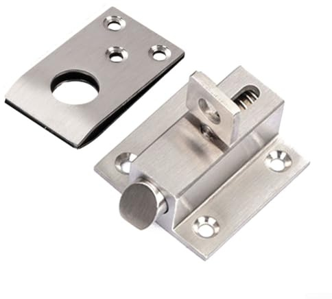 Edelstahl Federriegel, selbstschließender Türriegel mit Diebstahlsicherung, automatischer Schnappverschluss für Türen, Garagen und Schränke, inkl. Modell 1218680610, rostfrei und langlebig