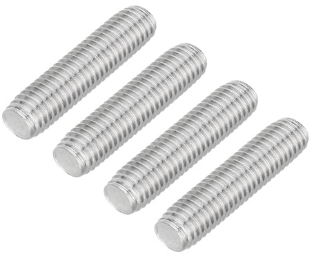 QUARKZMAN 4 Stück Gewindestangen, M10 x 40mm, 304 Edelstahl, Gewindestab mit metrischem Vollgewinde, M10-1,5 Gewindestift für Möbel- und Maschinenmontage