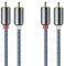 audio pirates High Performance Audio Cinchkabel 2 x 2 Cinch- Kabel | brillante Tonqualität, Sehr robust & langlebig/Koaxialkabel | RCA, Subwooferkabel, Auto (1er Pack - 1 Meter)