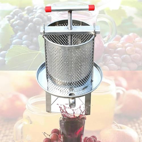 LYJYUJIE Pressa di Frutta Pressa di Vino di Frutta, Spremiagrumi Manuali con T-Handle Pressa di Vino di Frutta Pressa Manuale Barrels Pressa Macchina per Succo, Verdura, Vino, Olio D'oliva~/