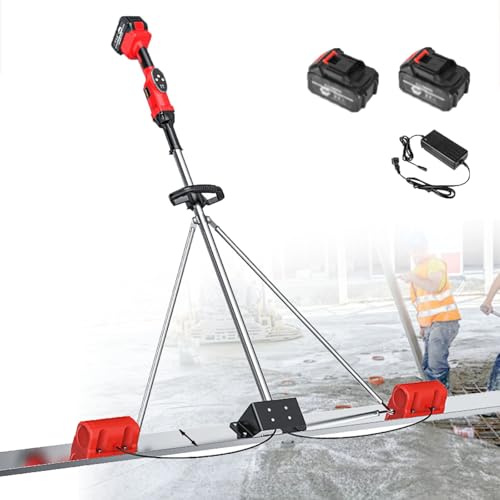 Niveleur de surface en ciment électrique sans fil, outil vibrant pour chape en béton électrique, chape en béton avec moteur sans balais,2m-TwoBattery