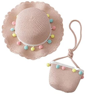 CALLARON rol Sombrero De Paja Infantil y Bolso Cruzado para Cosplay para Actividades De Playa y Eventos De Disfraces Incluye Gorra De Verano y Bolsa De Sombrero