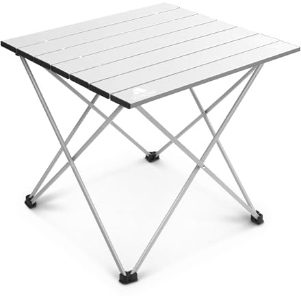 Voyager Camping Table, Foldable Outdoor, Adjustable Height, Extra Storage, Quick Setup, Lightweight & Durable -Medium 43 x 40 x 40cm