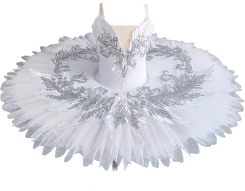 Professionelles Ballett-Tutu-Kleid für Mädchen, Prinzessinnen-Platte, Pfannkuchen, Schwanensee, Ballerina-Outfits, Bühnentanz-Wettbewerb, Party-Kostüm, Übungskleidung （170 cm）