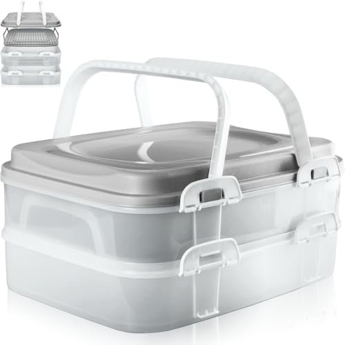 Stimo Partycontainer Transportbox mit 2 Ebenen und Hebeeinsatz XL Kuchentransportbox