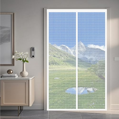 Zanzariera per Porta 65 x 193 cm Anti Zanzare Insetti Zanzariera Porta Magnetica per Finestra, Bianco