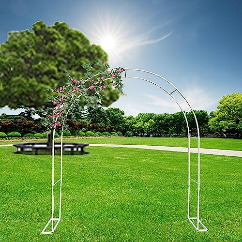 Arco da giardino in metallo bianco pergola in ferro battuto per piante rampicanti graticcio rosa decorazione per interni ed esterni patio arco di nozze struttura robusta per la decorazione del