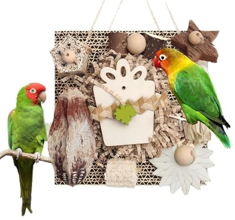 Giocattoli per Uccelli Parrocchetti - Roditori Di Legno Uccelli In Cartone | Forniture Per Parrocchetti Erbacei E Conures Interno Esterno Terrazza Balcone Giardino