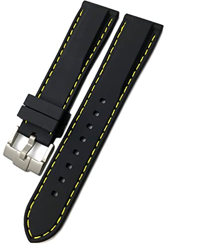 BDDCYWY För WatchBand 19mm 21mm 20mm 22mm 23,0 mm 24mm för mjuk vattentät silikonklockor/svart orange/24mm
