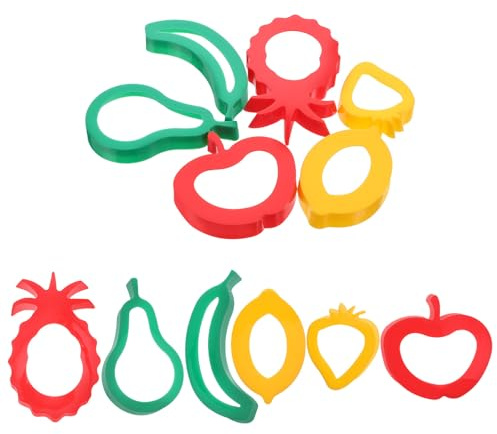 FOMIYES ’s Dough Cutter Set with 12 Fruit-Shaped Plastic Clay Molds, DIY Cookie Dough Tools for ’ Craft Play and Educational Clay Accessories