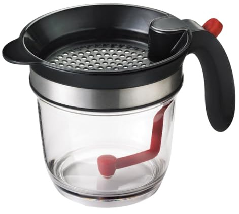 Gravy Fat Separator,1L Grease Filter Skimmer - Fat Separator with Bottom Release - for Frying Meat BBQ Soup Oil Food Grill Kitchen Chef