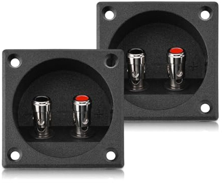 ZDAGELD 2 Pezzi Scatola Morsettiera Altoparlante Push Spring Tipo 2 Connettore Cavo Binding Post Amplificatore Fai da Te per Casa, Hotel, Hall, Design del Pannello Addensato in ABS,