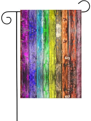Panneaux en bois peints imprimés drapeaux de jardin double face, 30,5 x 45,7 cm, anniversaire, mariage, vacances, cour, extérieur, décoration extérieure