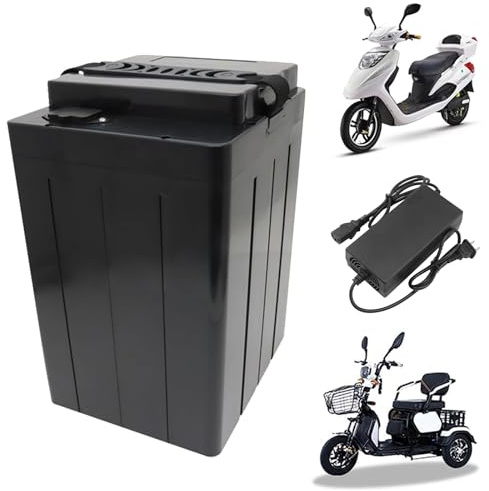HJGHY Baterías para Motocicletas eléctricas de 48 V, 60 V y 72 V, batería de Litio de 20 Ah, 25 Ah y 30 Ah, batería para Patinete eléctrico con asa portátil para Triciclo eléctrico.