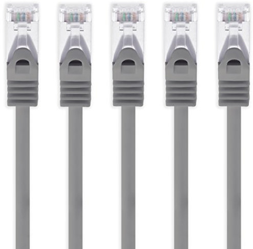 1aTTack.de 5m - gris - 5 pièces câble réseau Cat7 câble patch SFTP câble brut Lankabel 10GB/s - 500 MHz assemblé avec 2 fiches RJ45 Cat 6a